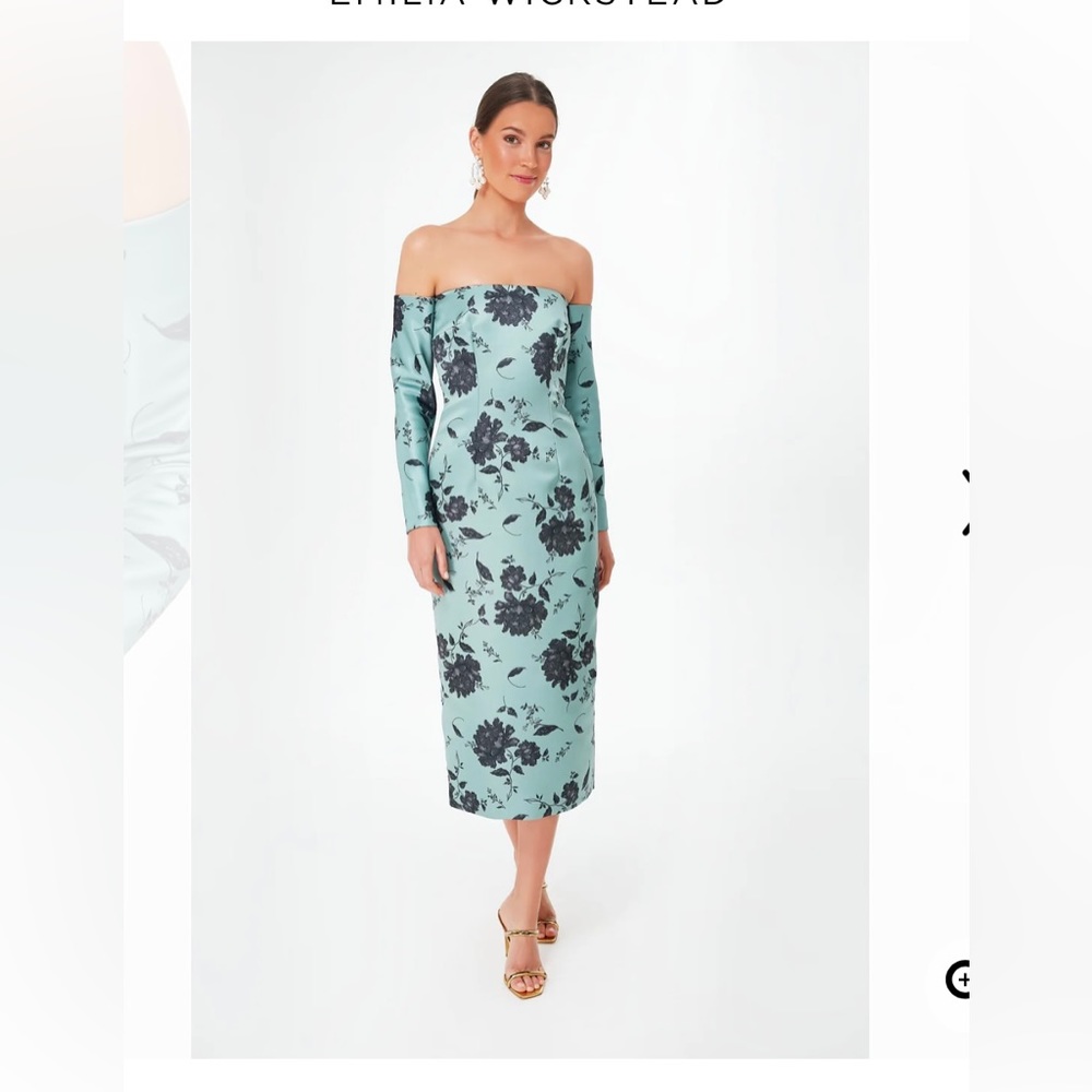 Emilia Wickstead Rose on Pistachio Melina Dress